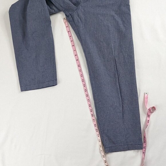 VTG Lee Blue Checkered High Rise Straight Leg Bareback Trousers - Picture 6 of 8